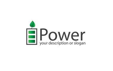 Green energy logo colorful and monochrome set, battery icon with leaf, vector eps10 illustration