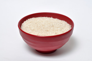 Rice in Red Bowl