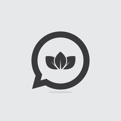 Leaves Speech Bubble Icon