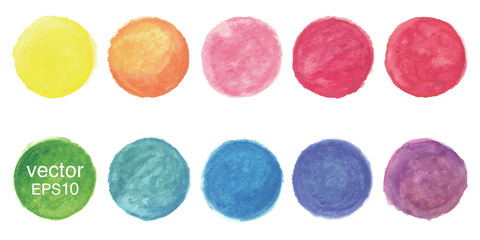 Vector watercolor circle background - obrazy, fototapety, plakaty