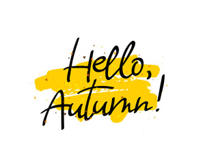 Hello, Autumn. Vector inscription