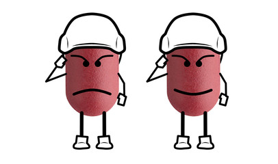 army doctor red pills on white background