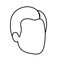 sketch silhouette of man faceless with hairstyle side parted vector illustration