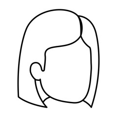 sketch silhouette of woman faceless with hair and mushroom cut vector illustration