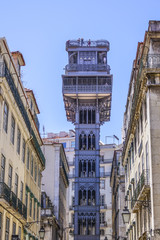 Famous Santa Justa Elevator in Lisbon