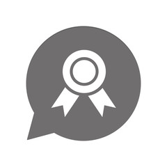 Fototapeta premium Graue Sprechblase rund - Medaille