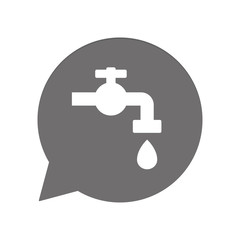 Graue Sprechblase rund - Wasserhahn