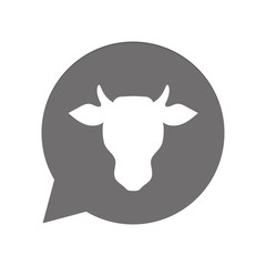 Graue Sprechblase rund - Kopf Rind