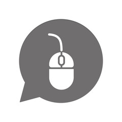 Graue Sprechblase rund - Maus