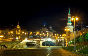 Behind the red square when the night time ,Moscow Russia