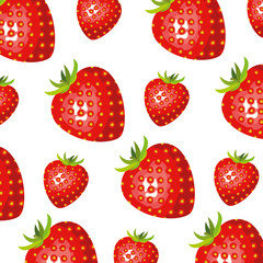 color background of pattern set strawberry delicious fruits vector illustration