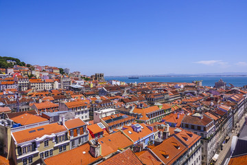 Fototapeta na wymiar Amazing aerial view over the city of Lisbon