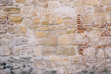 Texture: wall of stones and bricks