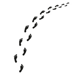 Traces of a man on a white background