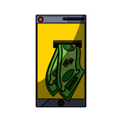 isolated money cellphone