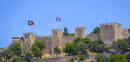 Saint George´s Castle on the hill of Alfama in Lisbon