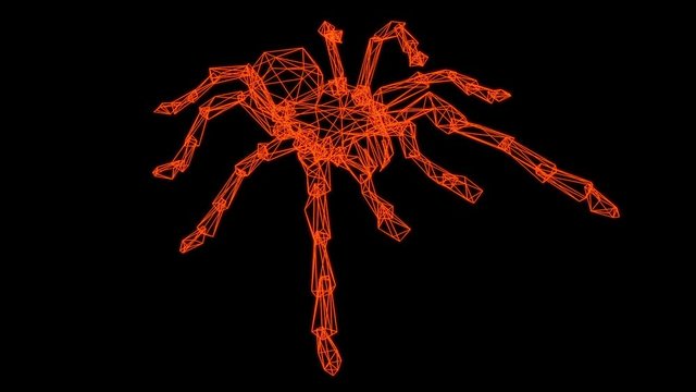 wire frame model of spider  - 3D Rendering.