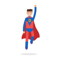 Fototapeta premium Father superheroes. Super Dad character. Vector illustration.