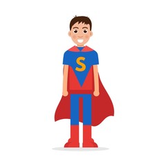 Son superheroes. Super Boy character. Vector illustration.