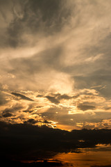Fototapeta na wymiar cloudy sky with evening sun.
