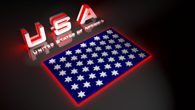 Bandera Usa en tres dimensiones