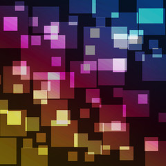 Squares bokeh with colorful abstract background