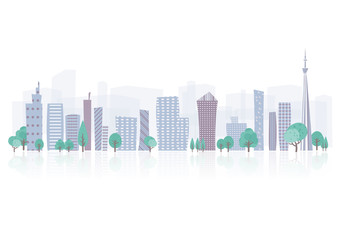 Fototapeta premium Townscape back image illustration
