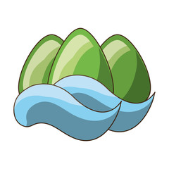 Mountains and clouds landscape