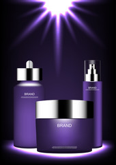 Cosmetic product and shining light vector purple cosmetic collection