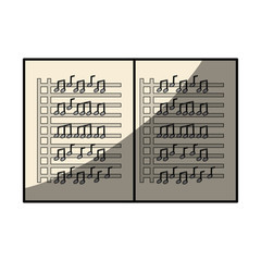 Musical partiture sheets