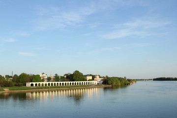 Fototapeta na wymiar river in Velikiy Novgorod
