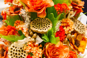 Bouquet of artificial flowers