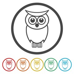 Owl icons set - Illustration 
