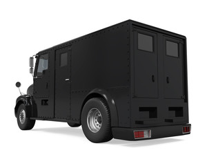 Black Armored Truck Isolated