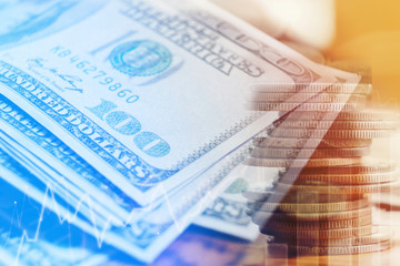 Dollars Closeup Concept. One Hundred Dollar  Cash Money finance concept