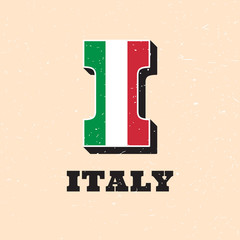 Letter I Country Alphabet Logo