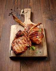 freshly grilled steaks