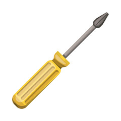 Fototapeta premium realistic colorful silhouette of phillips screwdriver vector illustration