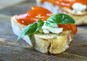 Bruschetta with feta cheese