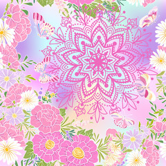 Obraz premium Floral seamless pattern