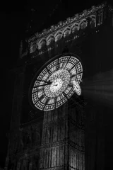 Peel and stick wall murals Black and white Big Ben 