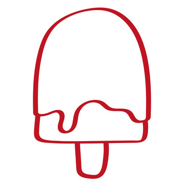Handgezeichnetes Wassereis-Icon in rot