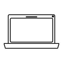 monochrome silhouette of laptop computer vector illustration