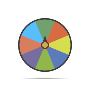 Wheel of fortune icon. Colorful fortune wheel