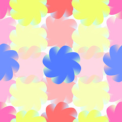 Fototapeta na wymiar Stylized colored flowers. Seamless pattern for illustrations, design. Vector