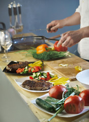 Meat steak with vegetables
