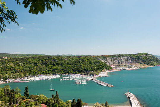 The castle of Duino and the beauty of the cliffs on the rocky coast