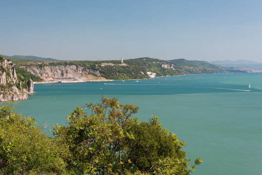 The castle of Duino and the beauty of the cliffs on the rocky coast