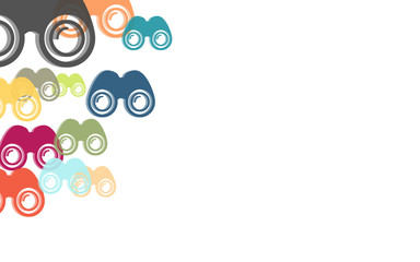 Hintergrund aus bunten Ferngläsern