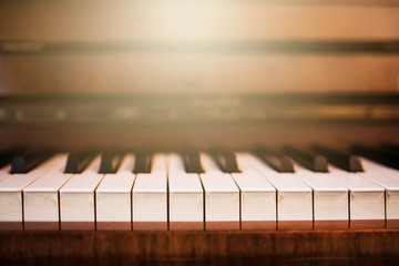 Detail of piano keyboard